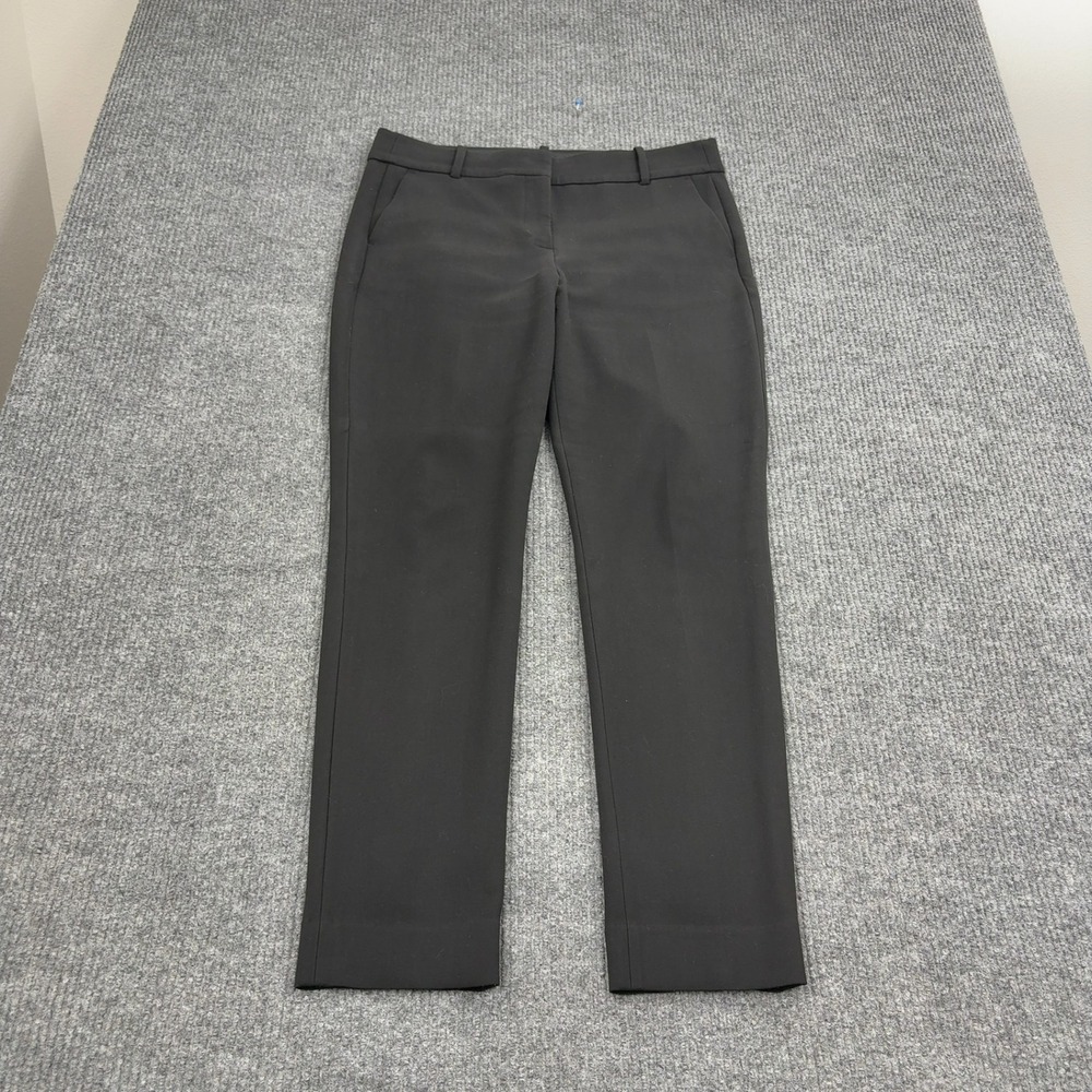 J.Crew Cameron Pants Womens 12 Black Polyester Blend Slim Crop Trousers‎ Career